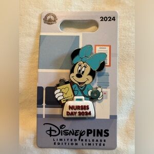 Disney pins limited release Nurse Minnie 2024 pin.